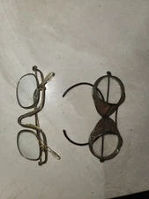 2 Pair :Vintage Steampunk Metal Folding  Safety Glasses Goggles Moto. Sellstrom