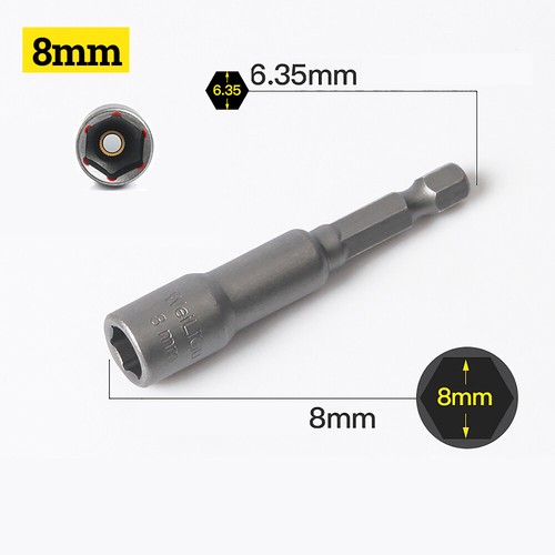 1/4" Hex Socket Magnetic Screw Driver Tek Bit Drill Nut Setter Roofing 3mm-22mm - Picture 21 of 36