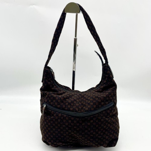 GUCCI Tom Ford Era GG Canvas Leather Hobo Shoulder Bag Brown Vintage 90s Y2K JP