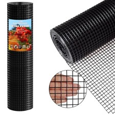 Thinkahead Black Hardware Cloth 1/2 inch 24 X 100 ft 19 Gauge Vinyl PVC Coate...