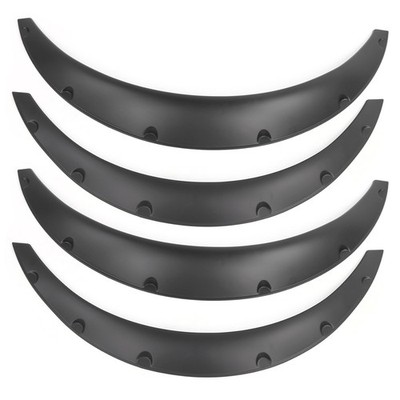 4x Flexible Fender Flares Wide Wheel Arches Splatter Guards Matte Black Univ SET