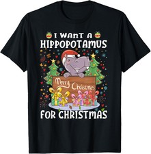 I Want A Hippopotamus For Christmas Hippo Christmas T-Shirt