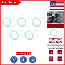 High Visibility Adult Nasal Cannula 7ft Soft Green Tubing - 5 Pack for Safe Use
