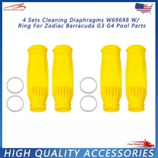 4 Sets Cleaning Diaphragms W69698 W/ Ring Fit Zodiac Barracuda G3 G4 Pool Parts