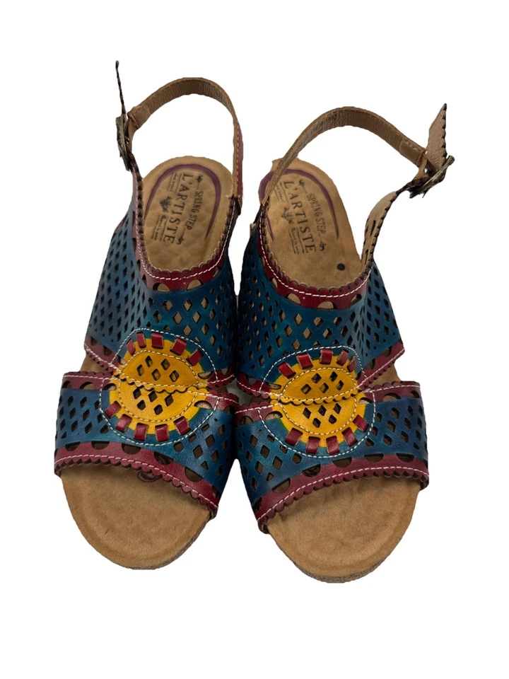 Spring Step L’Artiste Leonara Blum Block Heel Shoe Women’s 7.5 US EU 38 Leather - Image 2 of 4