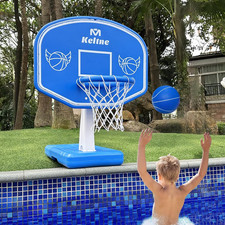 Pool Basketball Hoop with 2 Balls and Pump for Summer Fun