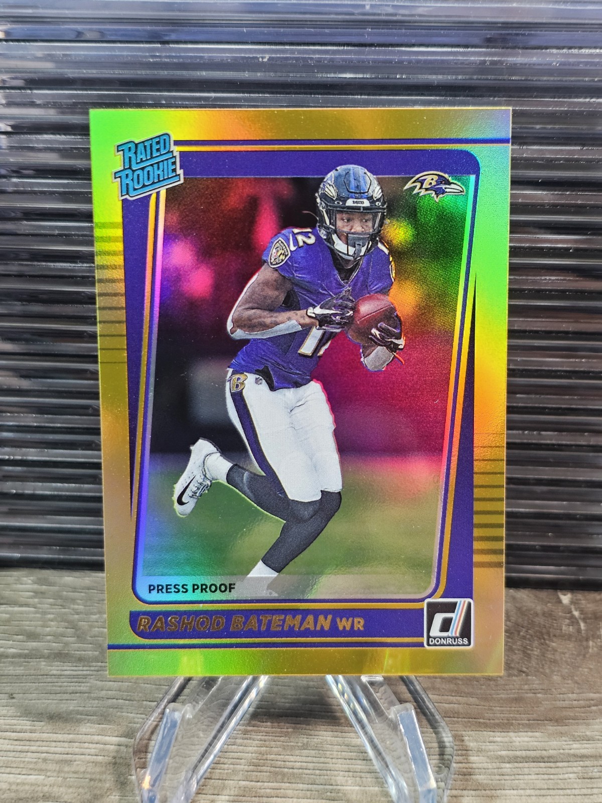 Rashod Bateman 2021 Donruss Gold Press Proof Premium Rookie RC Ravens