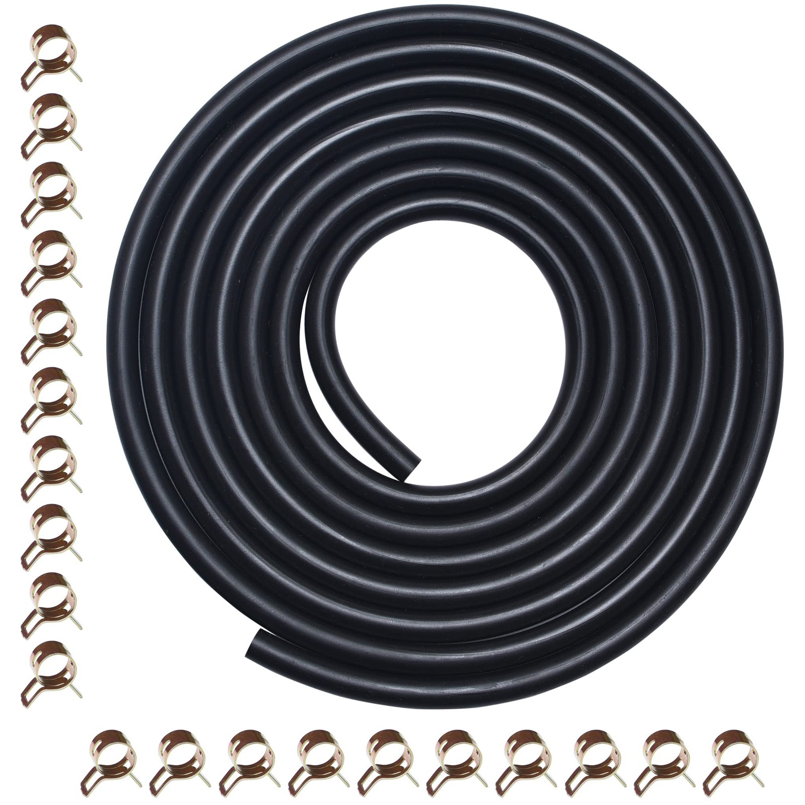10 Feet 3/16 Inch ID Fuel Line with 20pcs Hose Clamps for Kawasaki Kohler Bri...