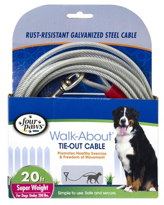 Four Paws Dog Super Tie Out Cable, 20 Foot