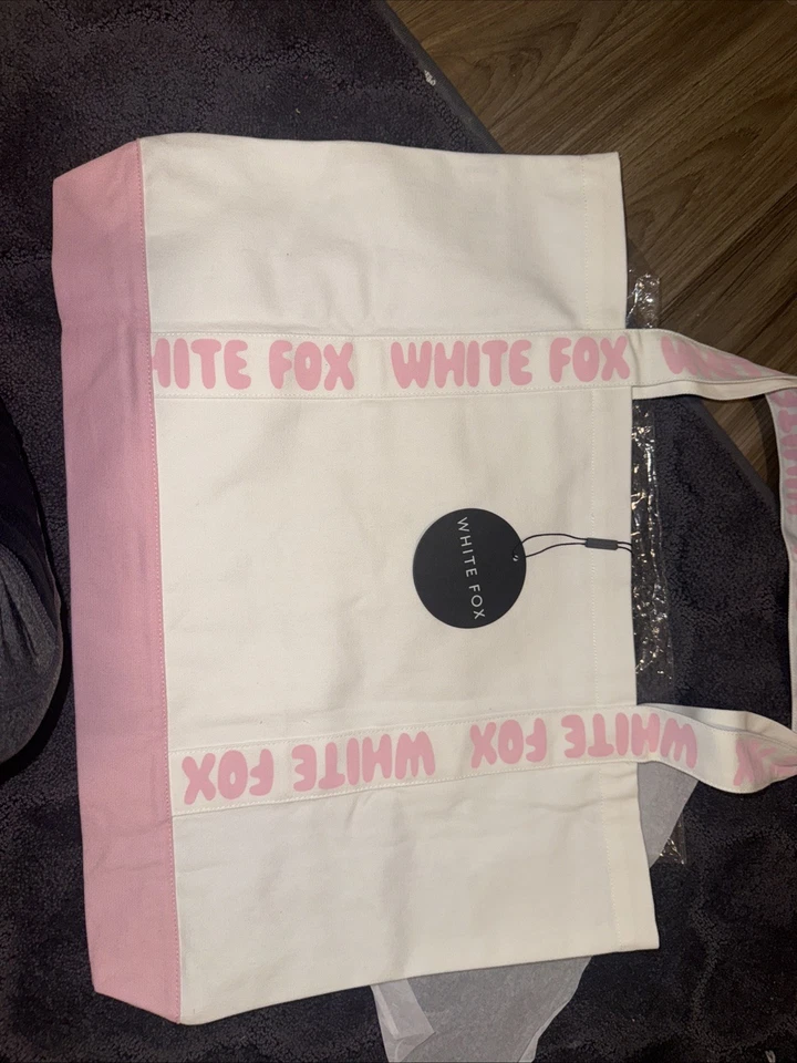 White Fox Canvas Tote Off White/pink - Image 3 of 4