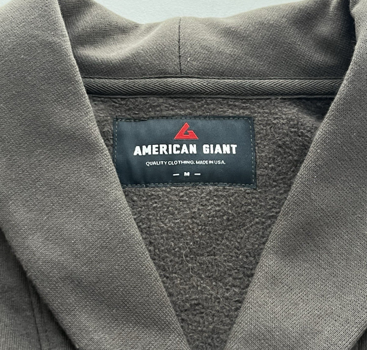 American Giant Shawl Collar Cardigan Mens M Coffee Brown Button Heavy Sweatshirt image 8
