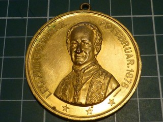 VATICAN MEDAILLE PAPES LEON XIII & PIE IX RARE & SUPERBE ! 56 63gr !