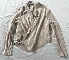 Danskin Now Girls Wrap Cardigan Top Size 4/5 Heathered Tan Long Sleeve