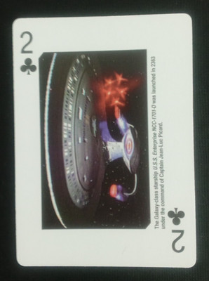Star Trek The Next Generation Playing Card U.S.S. Enterprise NCC-1701-D 2 Clubs