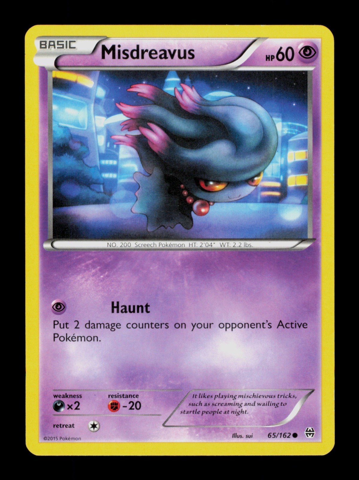 Misdreavus 65/162 Pokemon BREAKthrough Trading Card TCG