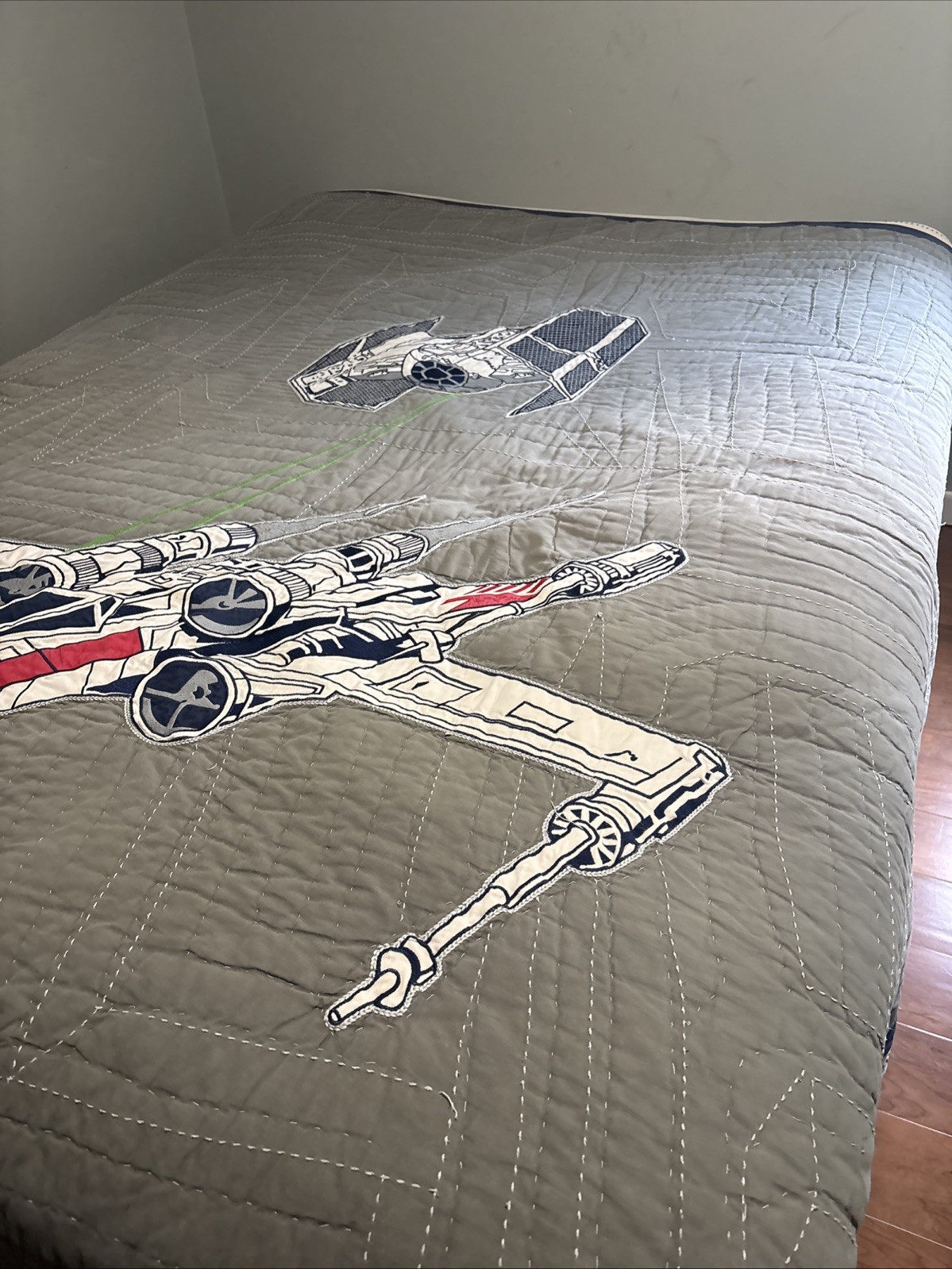 Pottery Barn Kids Star Wars Quilt Bedding 88 x 88” Full/Queen Size, X Wing