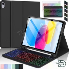 Beleuchtet Tastatur Hülle Mit Stifthalter für iPad 11/10/9/8/7th Air M3/6 Pro 11