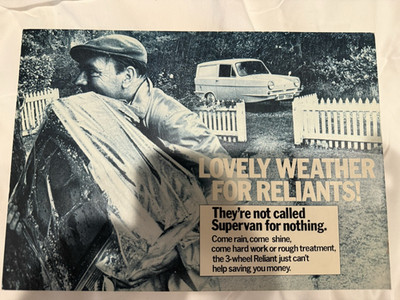 Reliant Supervan Original 2 Page Vehicle Sales Brochure