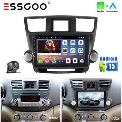 4+64GB Carplay For 2008-2013 Toyota Highlander Android 15 Car Stereo Radio GPS