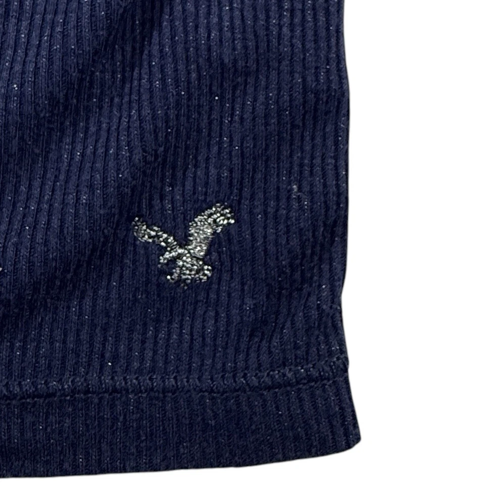 Camiseta sin mangas American Eagle de colección Y2K años 2000 para mujer talla XL azul marino brillante Elena Gilbert Foto 3 de 4