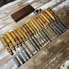 20 Vintage Carpentry Wood Chisels  + sharpening set 
