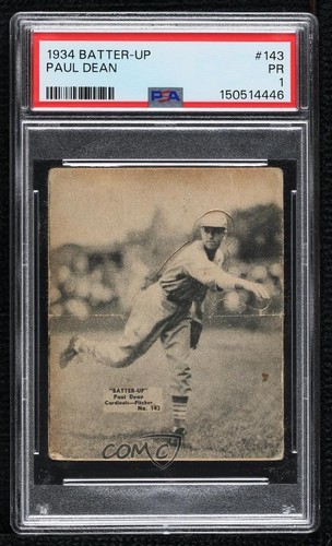 Paul Dean #143 1934 Batter Up card