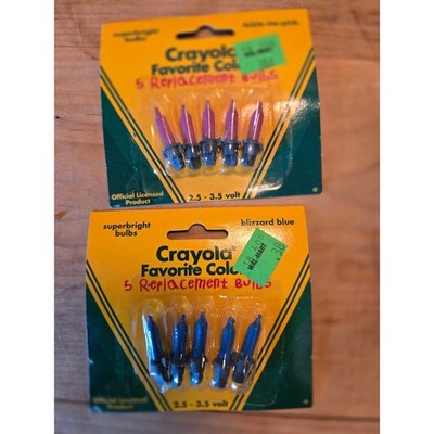 Crayola Favorite Colors 5 Replacement Bulbs 2.5 3.5 Volt Purple Blizzard Blue