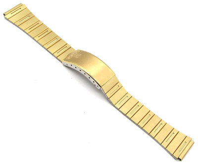 Seiko SQ Gold Watch Bracelet Only Retro Men's 6 5/8'' 12mm Ends 15mm Wide Exc