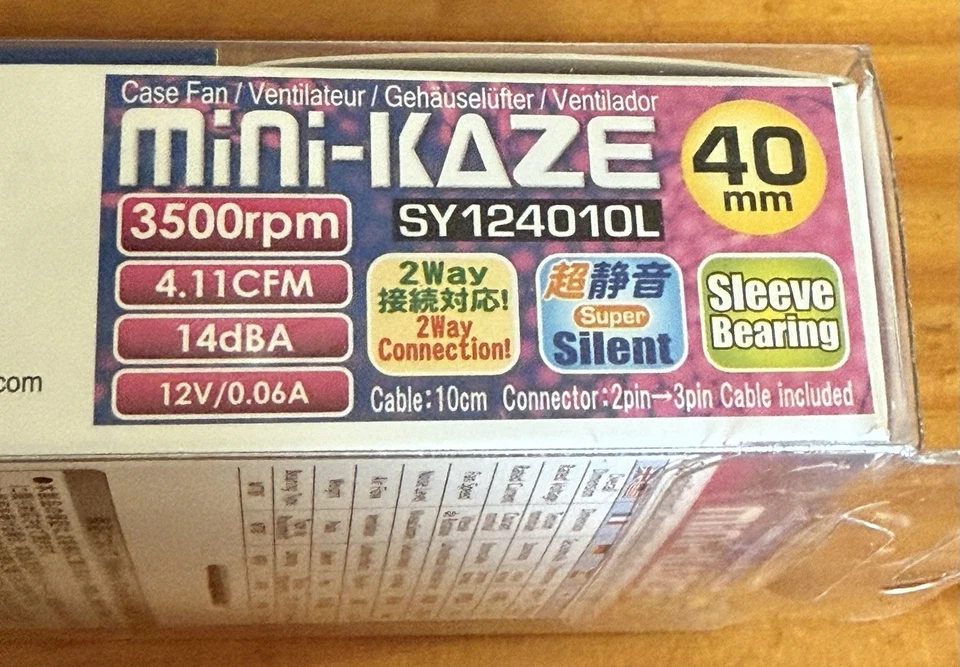 Scythe Mini-Kaze 3500 RPM 40mm Silent Case Fan SY124010L D4.1 - Image 4 of 4