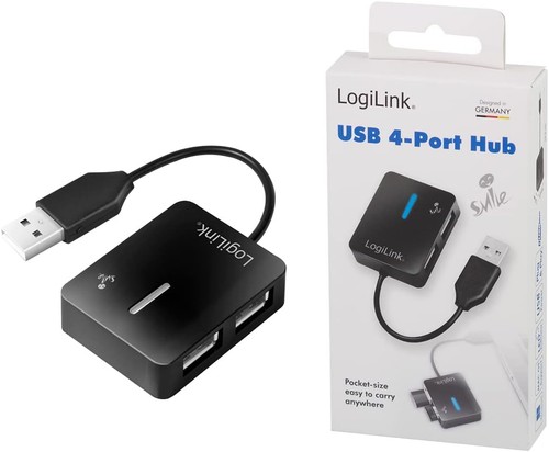 LogiLink Smile 4 Port USB 2.0 Hub - Black - Photo 5/6