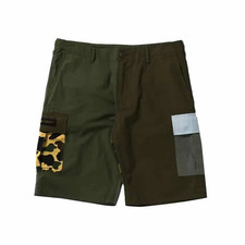 A Bathing Ape Bape Crazy Pattern 6 Pocket Wide Fit Shorts Size Large Camo C