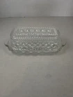 Anchor Hocking Crystal Clear Wexford Butter Dish Mid Century Depression Glass