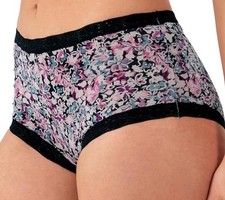 MAIDENFORM Women  s One Fab Fit Boyshort Panty Floral 40760 PURPLE Size XL 8