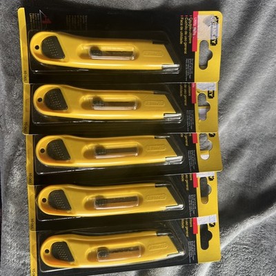 Lot Of 5 Stanley  Plastic Light-Duty Utility Knife Retractable Blade, Yellow USA