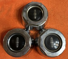 Original Lot Of 3 Vintage Lincoln Hub Caps Wheel Center Cap Towncar Unknown Year