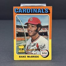 1975 Topps Baseball All Star Rookie Card Bake McBride #174. rookie card picture