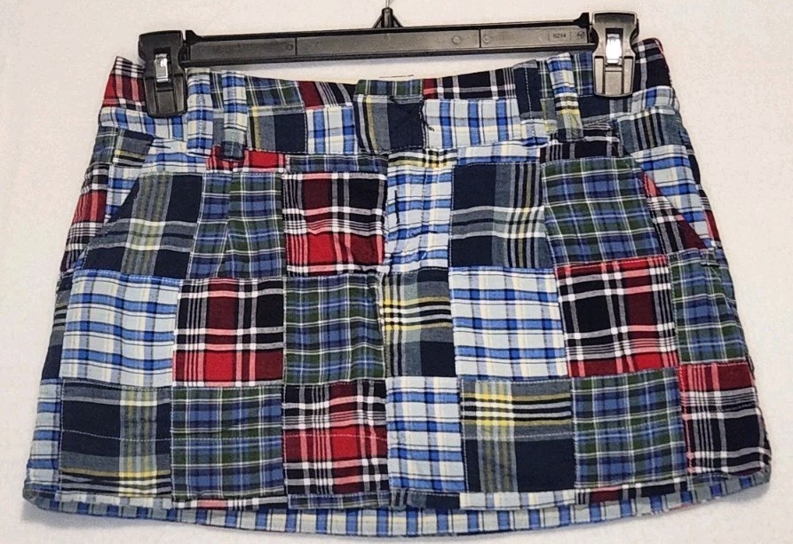 American Eagle Patchwork Madras Plaid Micro Mini … - image 1