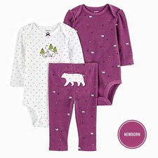 Carter's Baby Girls 3-pc. Bodysuit Set Size - Newborn NEW in sealed Bag NWT 