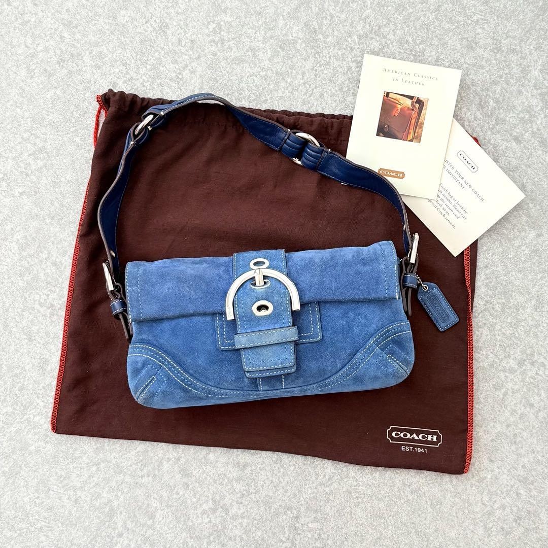バッグ Coach Soho Demi Flap Suede Shoulder Bag COACH Soho Demi Flap Handbag - One Shoulder Bag in Pink