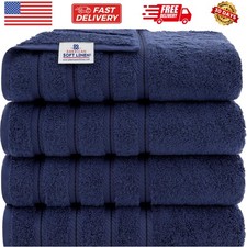 Luxury 4 Piece Bath Towel Set, 600 GSM 100 Cotton Turkish Bath Towels for Ba...