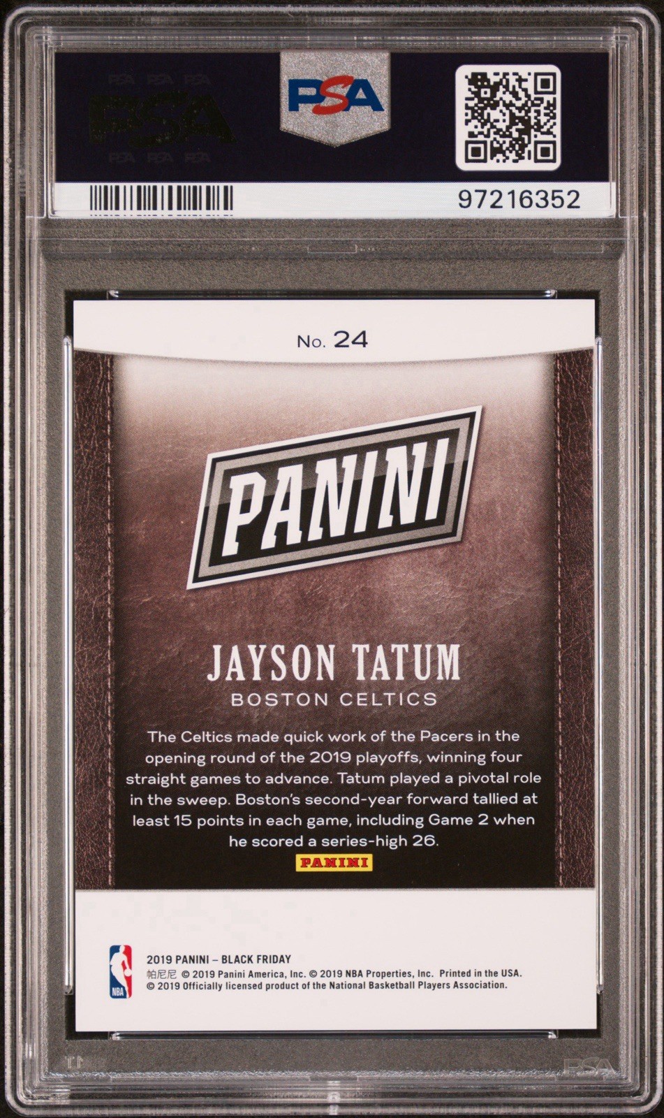 2019 Panini Black Friday Jayson Tatum Galactic Windows   #/25 PSA 10 Celtics view 2