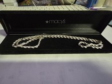 Macy's Sterling Silver (925) 24 Inch Rope Chain With Lobster Clasp