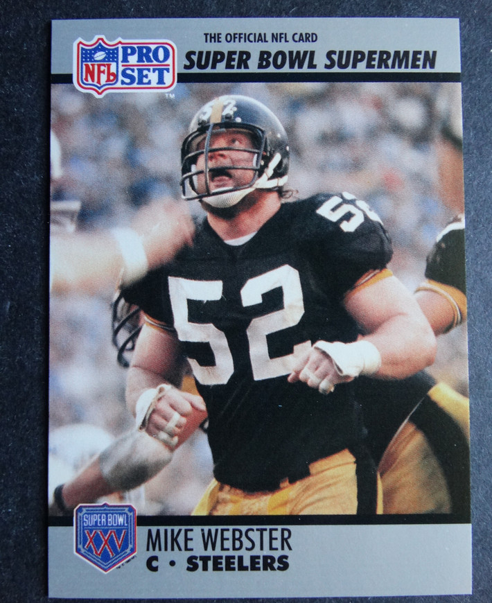 1990-91 Pro Set #73 Mike Webster Pittsburgh Steelers Super Bowl Supermen Card