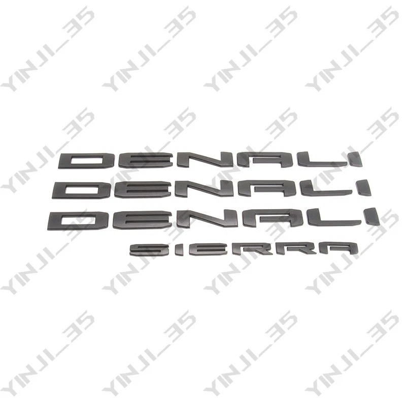 全新 2019 - 26 哑光黑色 DENALI SIERRA 徽章 适合 GMC Sierra 1500 2500hd 3500hd — 第 2/4 张图片