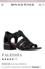 Brand New In Box. Donald Pliner Faleisha Black leather sandal. Size 10M
