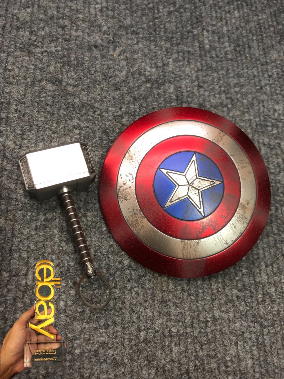 Mms536 Avengers Endgame Captain America Shield & Mjolnir For
