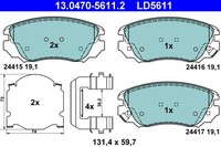 Bremsbelagsatz Scheibenbremse ATE Ceramic 13.0470-5611.2 FüR Insignia Saab Opel