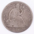 1853-O Seated Liberty Half Dollar Arrows & Rays Silver 50c