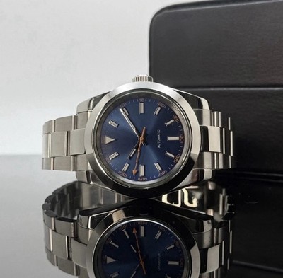 Custom 39mm Z-Blue  Green Crystal  Style Mod Watch w/ NH35 Automatic