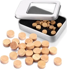 Facmogu 20PCS Trumpet Spit Valve Cork, 9 4mm Trombone Water Key Wood Color 